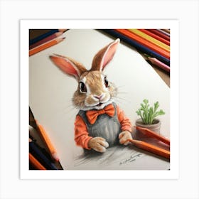 Bunny Drawing 3 Art Print