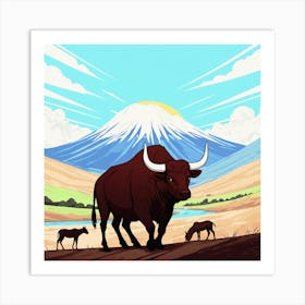 Bull And Cows Art Print