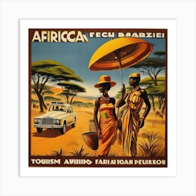 African Women With Umbrellas Art Print