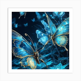 Blue Butterflies Art Print