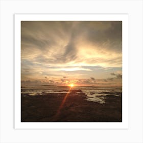 Sunset on Beach in Costa Rica 2 Art Print