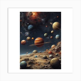 Planets In Space 1 Art Print