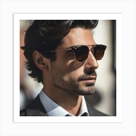 Portrait Of A Man Wearing Sunglasses Art Print