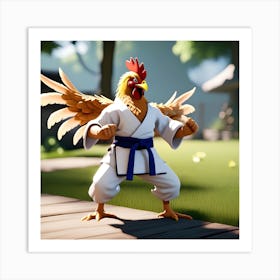 Karate Rooster 1 Art Print