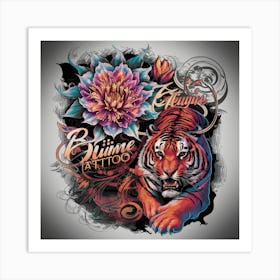 Tiger Tattoo 2 Art Print