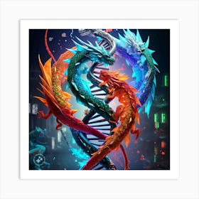 Dragons And Dna Art Print