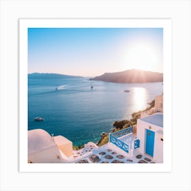 Mykonos Ocean view sunset 2 Art Print