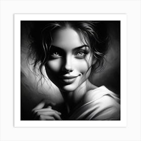 Black And White Portrait 9 Art Print