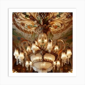 Chandelier In Paris 1 Art Print