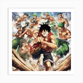 392184 A Fight In One Piece , Luffy And Zoro Anime With S Xl 1024 V1 0 Art Print