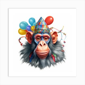 Birthday Chimpanzee 2 Art Print