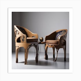 Two Wooden Chairs Art Print