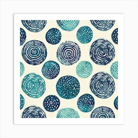 Blue Circles 29 Art Print