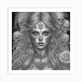 Day Of The Dead female Art Print