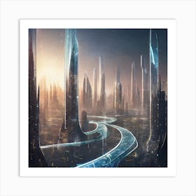 Futuristic City 125 Art Print