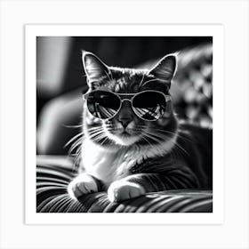 Cat In Sunglasses Art Print