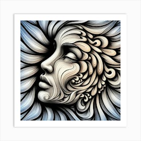 Abstract Woman's Face 2 Art Print