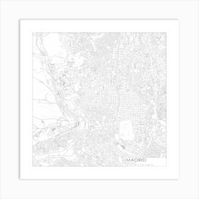 Madrid Espanya city map black on white blueprint design Poster