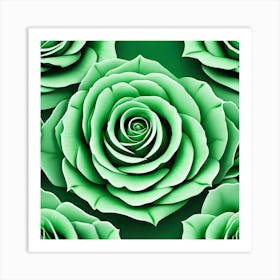 Green Roses 6 Art Print