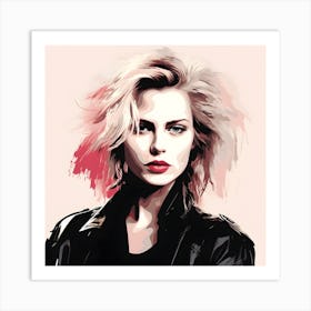 Punk Woman In Pink And Black 6 Art Print