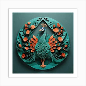 Minimalist, Peacock 1 Art Print