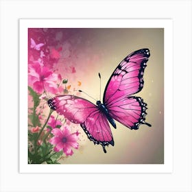 Pink Butterfly 8 Art Print