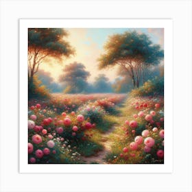 Roses In The Garden Art Print