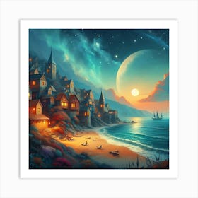 Beachside Village 1 Art Print