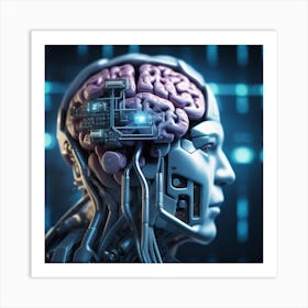 Human Brain With Artificial Intelligence 34 Art Print