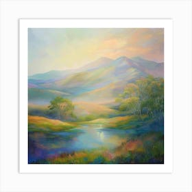 Sunrise In The Mountains 3 Art Print