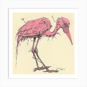 Pink Stork Art Print