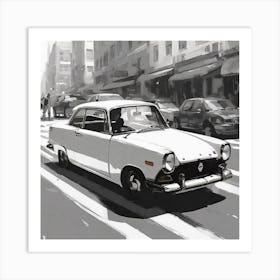 Classic Car On The Street Art Print