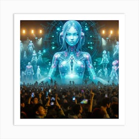 Crowd Of People At A Concert Art Print