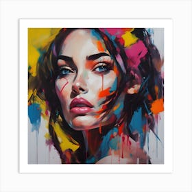 Abstract Girl With Colorful Eyes Art Print