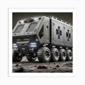 Mars Dominion Mobile Medical Unit Midnight Silver Art Print