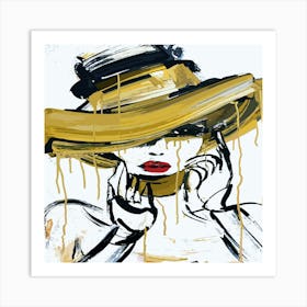 Woman In Yellow Hat Art Print