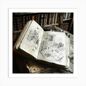 Sketch Of A Book Art Print