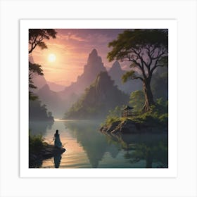 Asian Landscape Painting 5 Art Print