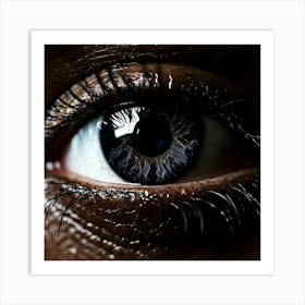 Black Eye Human Close Up Pupil Iris Vision Gaze Look Stare Sight Close Macro Detailed (3) Art Print
