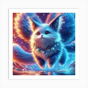 Blue Cat 1 Art Print