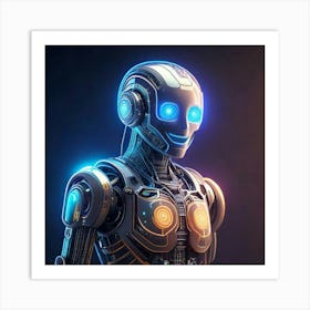 Firefly Cheerful Cybernetic Robot Icon With Holographic Glow 50855 (2) Art Print