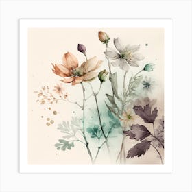 Watercolor Floral Spring Flower Art Print