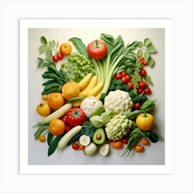 A wonderful assortment of fruits and vegetables 4 Art Print