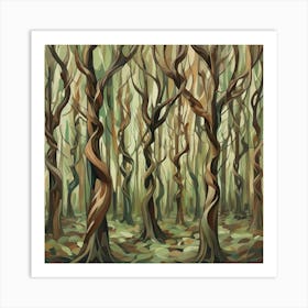 Twisted Trees In The Forest 1 Art Print