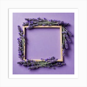 Lavender Frame On Purple Background 1 Art Print