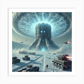 A Futuristic Sci Fi Depiction Of The Frostspire Ob Slow Damage Art Print