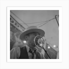 Untitled Photo, Possibly Related To Klamath Falls, Oregon, Sideshow Barker At The Circus By Russell Lee Art Print