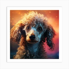 Poodle Dog Portrait Art Print