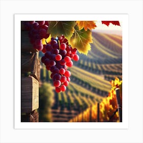 Grapes In A Vineyard 1 Art Print