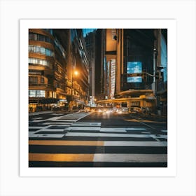 Hong Kong City At Night Art Print